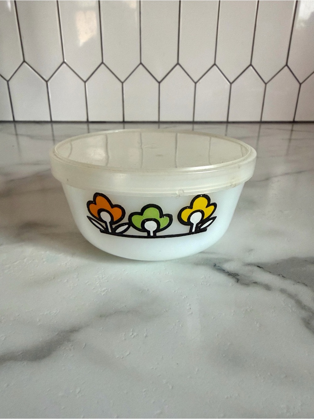 Vintage 1970’s Anchor Hocking Fire-King Summerfield Custard Cup w/Lid